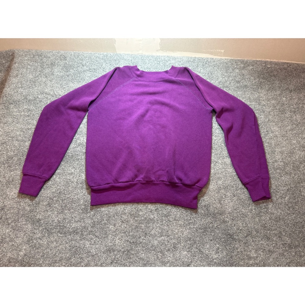 Vintage Puritan Sweatshirt Purple Raglan Made in USA 1980s 1990s M